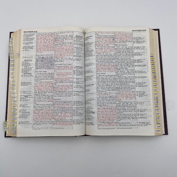 Thompson Chain Reference Bible NIV Frank Charles Thompson 1983 Red Hardcover Tab - Picture 8 of 9